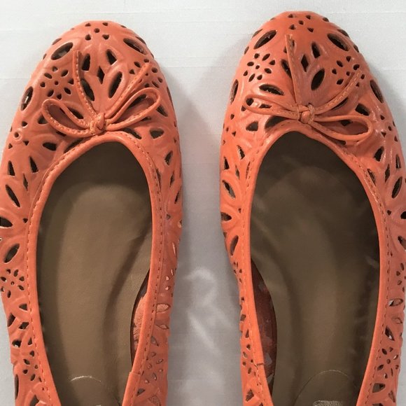 K&M Orange Leather Flats - Picture 2 of 4